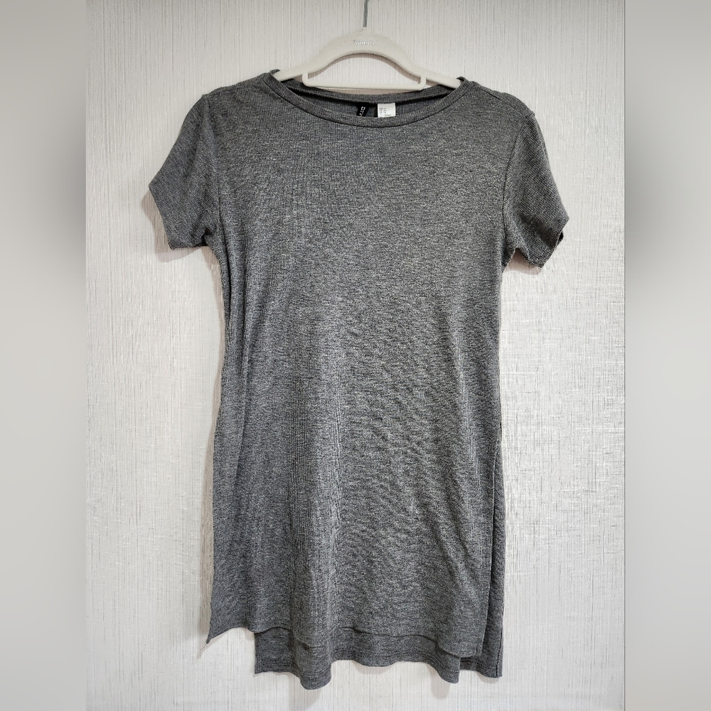 H&M divided ribbed tunic top with slit